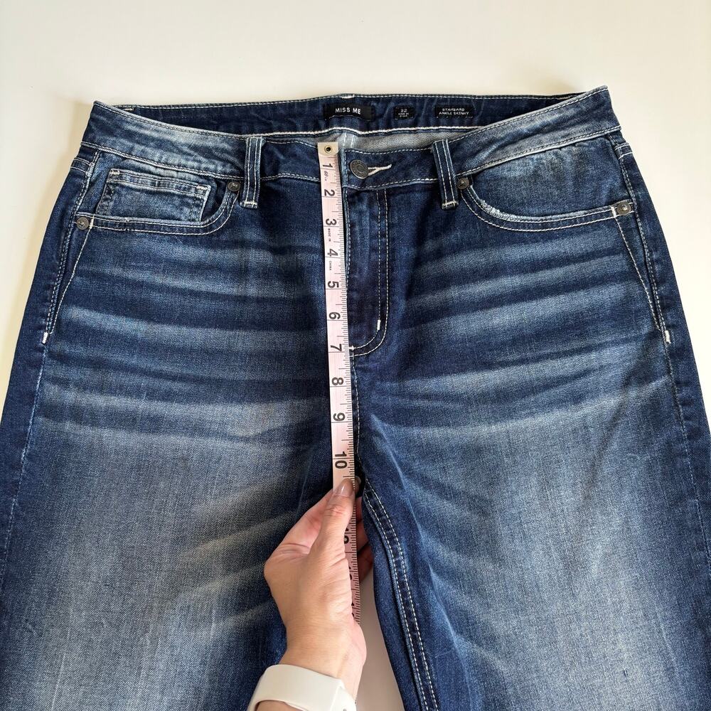 Miss Me Signature Ankle Skinny Jeans Women’s 32 Y2K Retro Mid Rise Waist Cotton - Picture 6 of 9